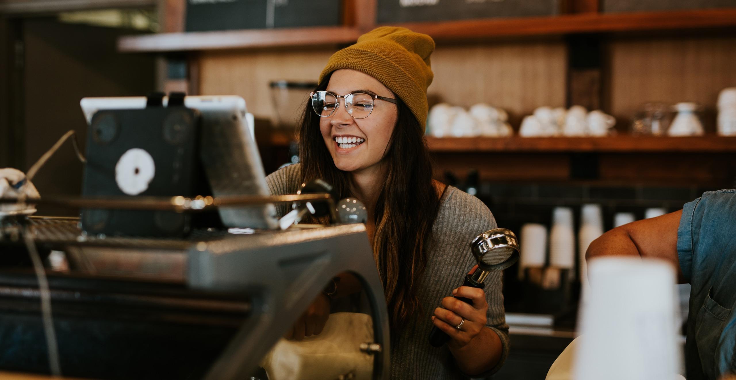 Cafe work Girl working in a cafe